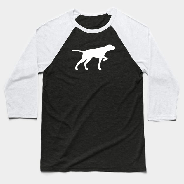 Pointer Dog Breed Silhouette Baseball T-Shirt by Coffee Squirrel